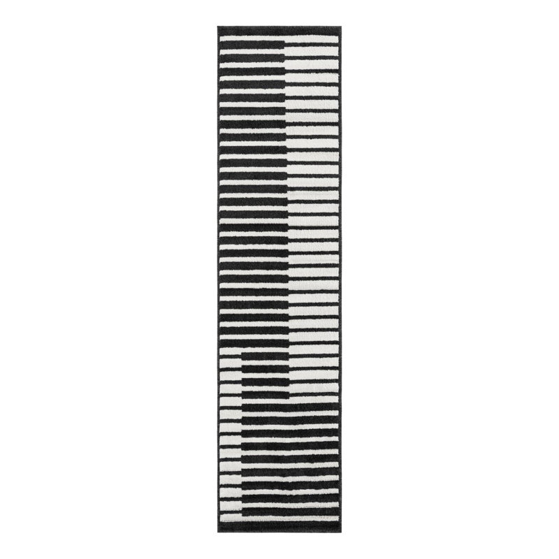 Latitude Run® Namsen Nikolis Rug Black, Runner 2' x 8'