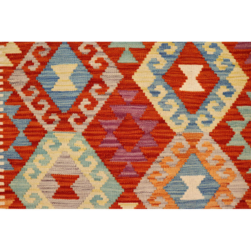 Tapis beige / bleu / doré en laine noué à la main Gloristine