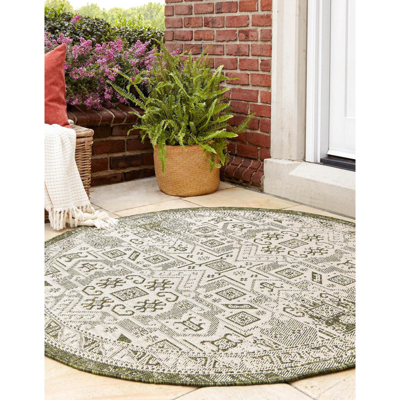 Tapis d'extérieur Chand, Rond 3 pi 3 po