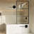 Claire 34 X 58 Framed Fixed 3/8 In. (10Mm) Clear Tempered Glass Tub Door With Black Matte Frame