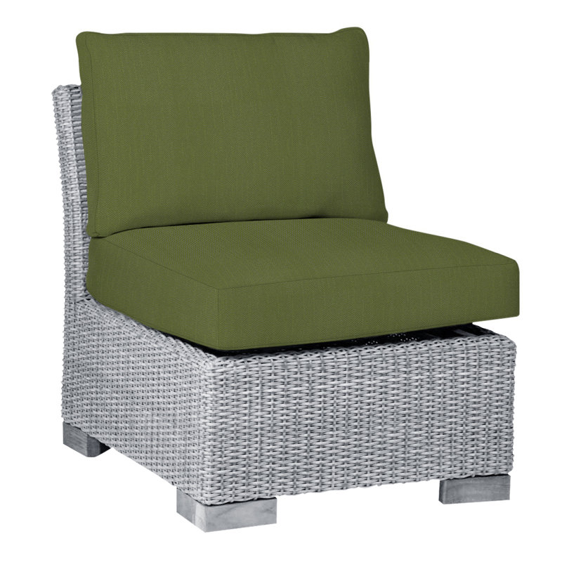 Club Patio Lounge Chair with Cushions, Oyster, No Welt, Linen Forest
