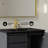 St. Tropez 30" Wall-Mounted Bathroom Vanity In Black Oak With Black Sink Top-1250362557-1250362552-1250362554