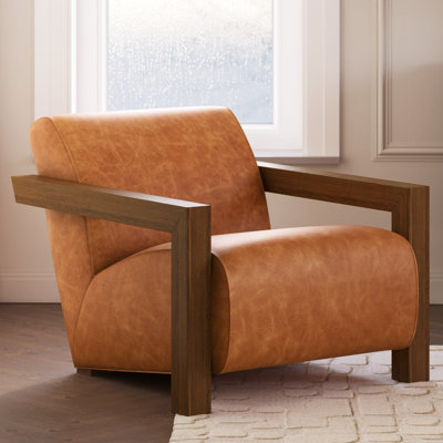 Giza Full-Grain Genuine Italian Leather Lounge Chair
