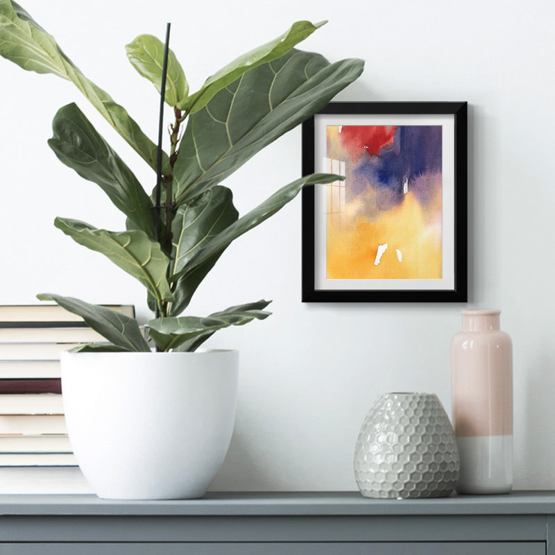 Golden Sunset I -Framed Print, 28.5" H x 20.5" W, Black