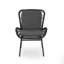 Ensemble de 2 chaises d'appoint de patio, osier ouvert, bord arrondi, fer noir, gris