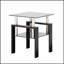 Table basse moderne carrée en verre trempé avec surface spacieuse et design polyvalent pour le salon
