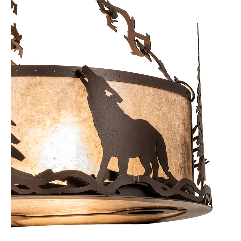 Wildlife 6 - Light Dimmable Drum Chandelier