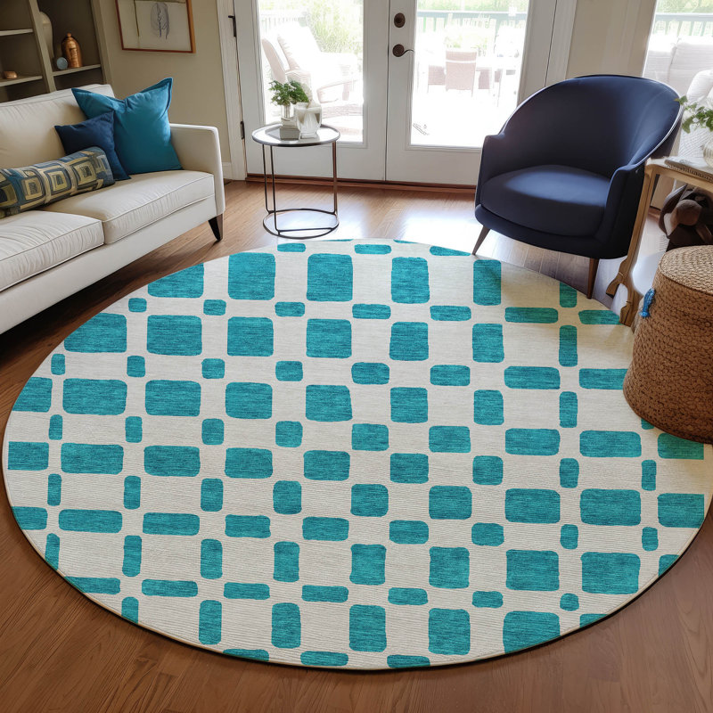 Tapis intérieur / extérieur mâle avec envers antidérapant, Rond 8 pi