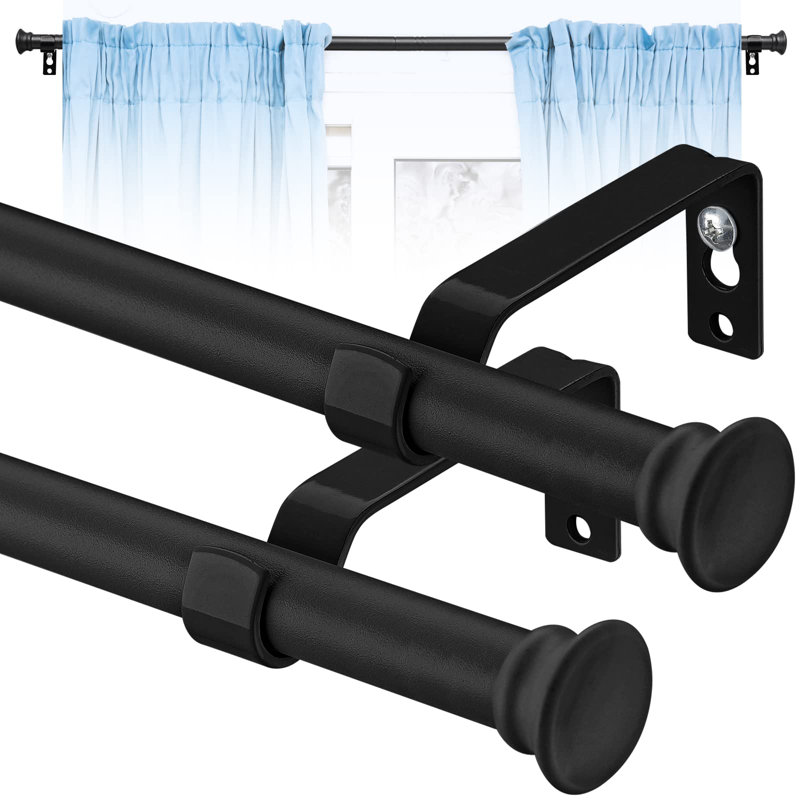 Delquan Matte Black Curtain Track/Rail