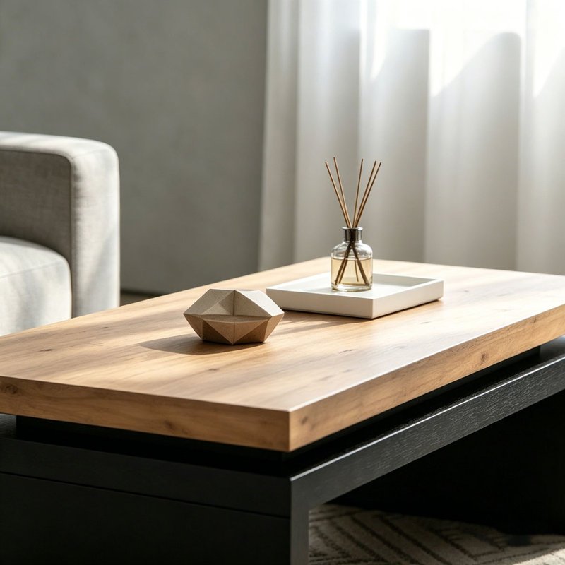 Table basse moderne, Noir + Naturel