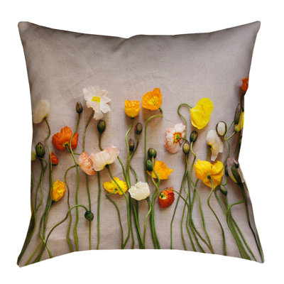  Housse et insert de coussin rectangulaire à motif recto-verso fleurs séchées