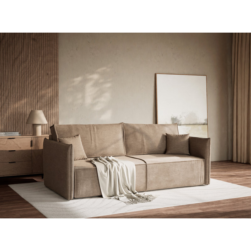 3 Seater Reclining Sofa, Brown Grey Polyester/Chenille