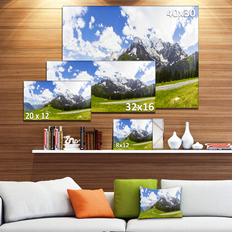 Panoramic Blue and Green Landscape Canvas Print