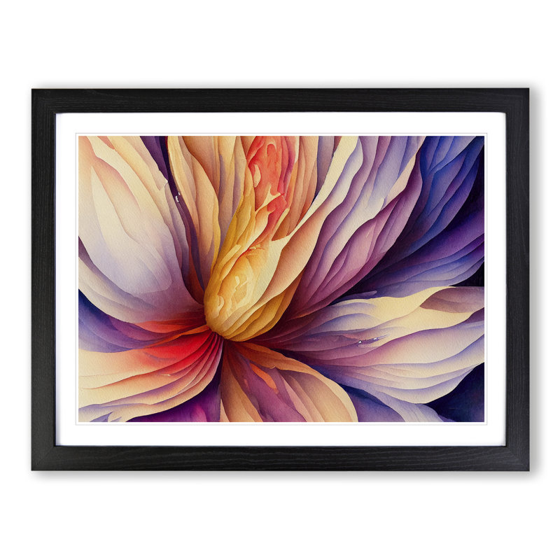 Sensational Flower Abstract - Framed Print, 34cm H x 46cm W x 2cm D, Black