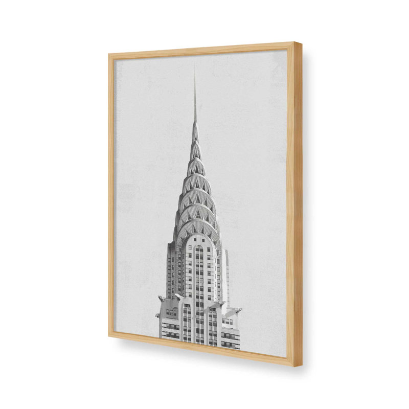 «Chrysler Building NYC», reproduction d'art, Tanné, H 49,5 po x l 33,5 po, Papier avec cadre ouvert sans passe-partout