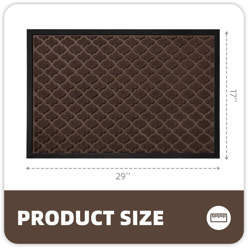 Non-Slip Outdoor Door Mat, Brown, 	35.5'' W x 59'' L
