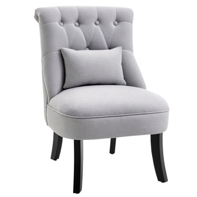 Kiyohisa Fabric Single Sofa Upholstered with Pillow Wood Leg
