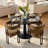 4 - Person Dining Table Sets With Round Table & 4 Upholstered Velvet Chairs-895258790