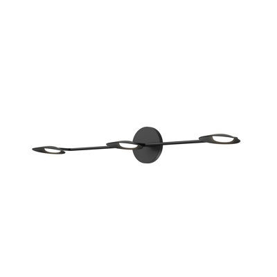 Éclairage pour salle de bain 3 lumières à DEL à intensité variable noir Rotaire