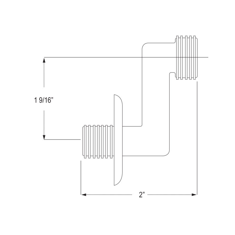 Modern Wall Unions, Polished Nickel