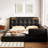 Queen Size Upholstered Bed With 2 Reading Lights, Black. High Pu Leather. Ample Room For Comfortable Sleep. Adjustable Headboard Black Platform Lights. Leather Upholstery. Spacious And Serene-458999030