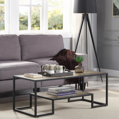 Rectangular Coffee Table With 1 Tier Shelf