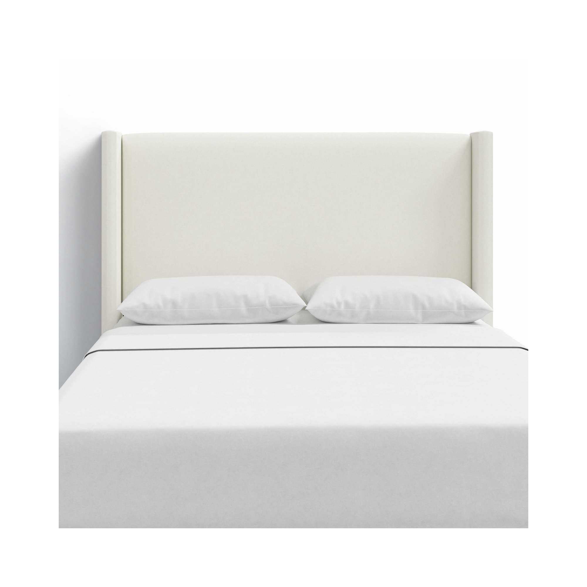 Hanson Upholstered Headboard, Queen, Zuma White Textured Linen