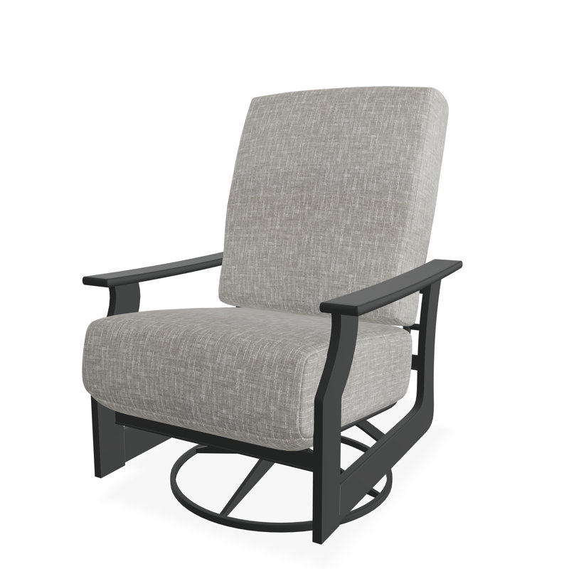 Chaise berçante pivotante en polymère St. Catherine, Graphite, Étain