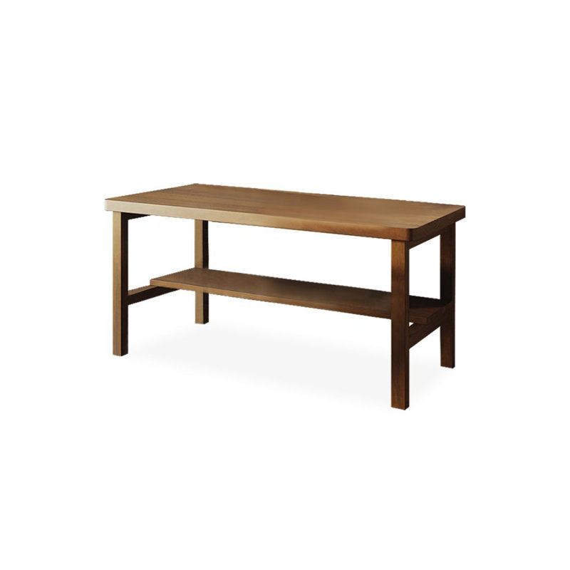Bureau double en bois massif avec rangement double couche, H 29,53 po x l 55,12 po x P 23,62 po