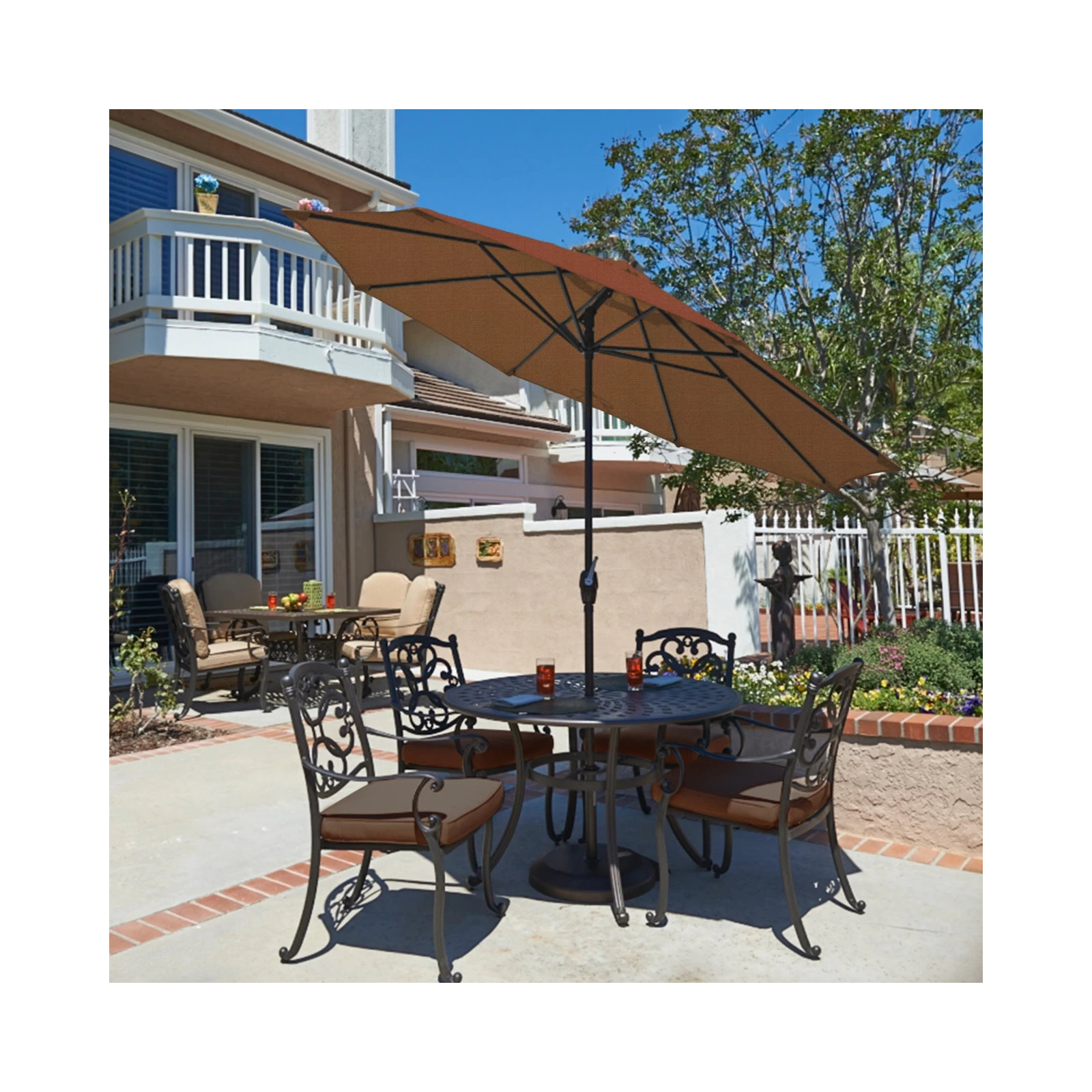 Stevie 108'' Outdoor Umbrella, Teak Performance