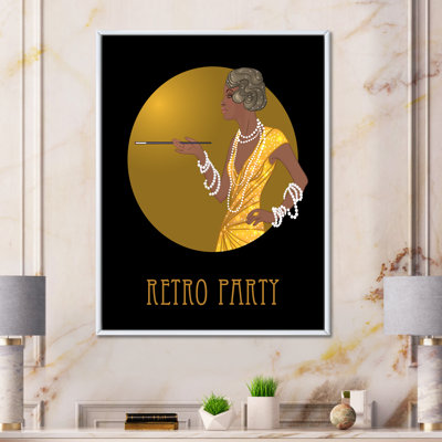 «Retro Fashion Glamour African American Woman», impression sur toile