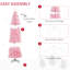 Sapin de Noël rose de 7 pi de hauteur - 818 branches, stable pour les appartements à base artificielle