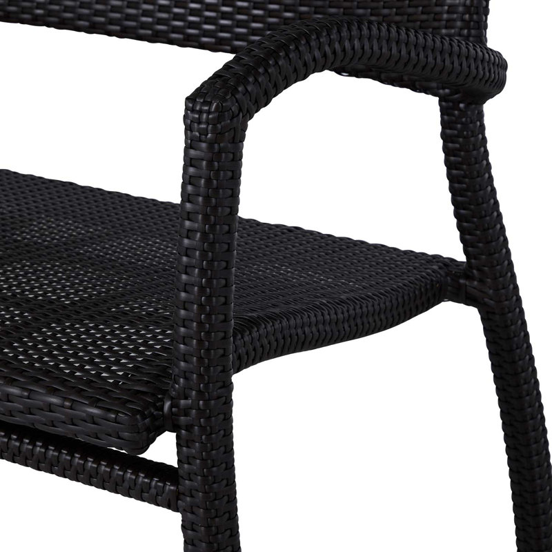 Skye Wicker Garden Bench, Black Walnut, Rollo Cream InsideOut® Linen, No Welt