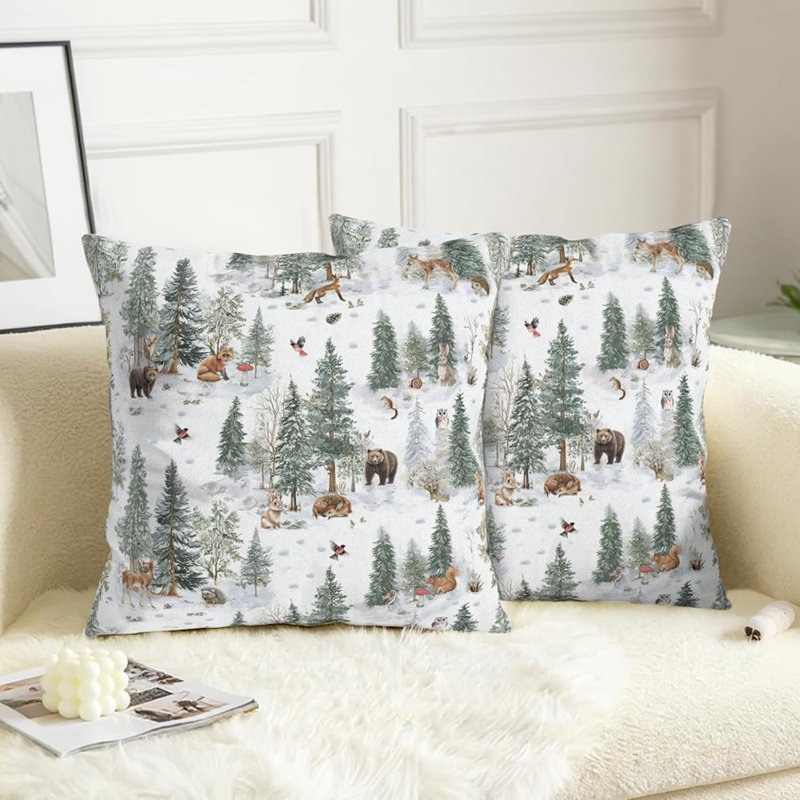 Ensemble de 2 housses de coussins d'hiver 18 x 18