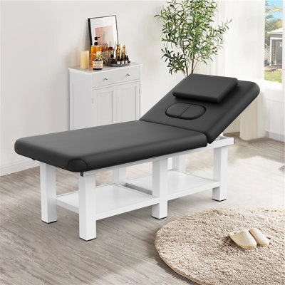 75" Professional Massage Table Backrest Adjustable Physical Therapy Table Lash Bed Tattoo Facial Care Bed with 6 Metal Legs