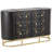 Jincy Wooden 6 Drawer Dark Brown Cabinet with Straps and Rivets