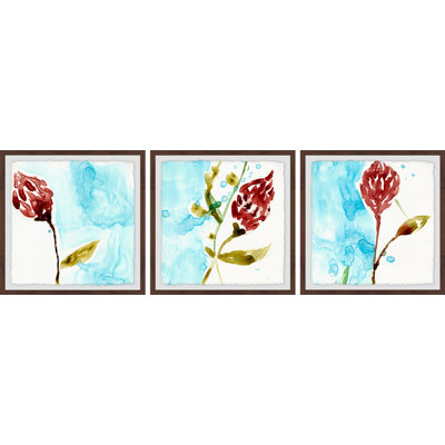 The Flower Buds - Ensemble de 3 reproductions de cadres photo