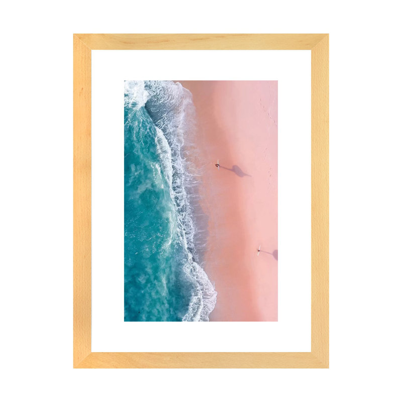 « Sunset surfers » par Jaxon Roberts-reproduction de photo, Toile avec cadre en bois beige, Blanc, H 32 po x l 24 po x P 1 po