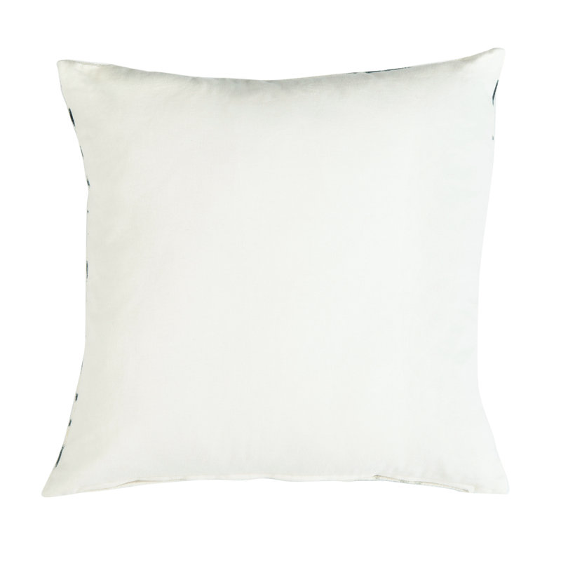 Beige and Blue Abstract Cotton Throw Pillow