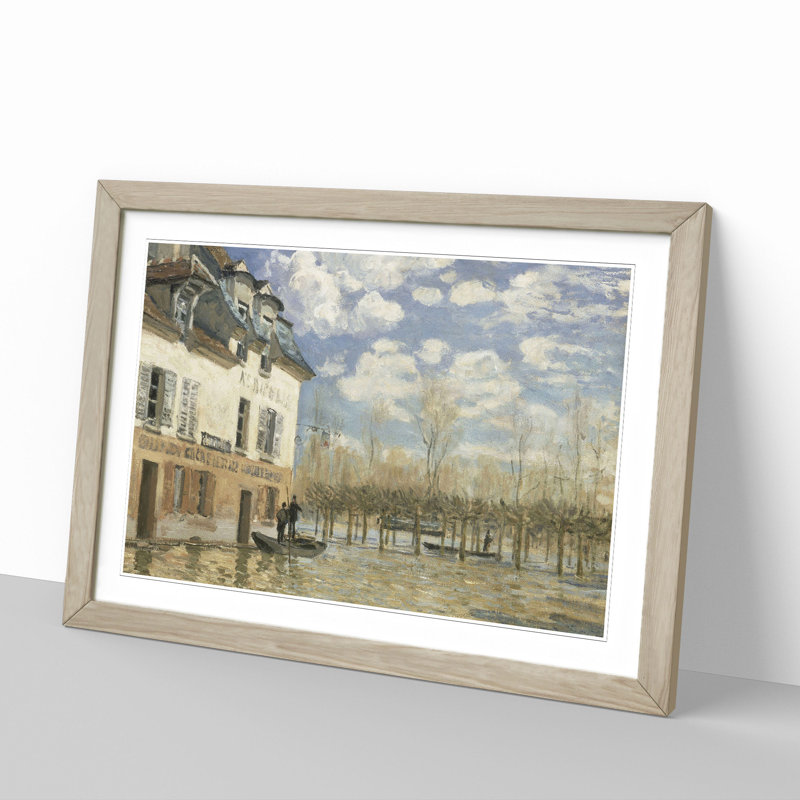 The Flood at Port-Marly by Alfred Sisley - Picture Frame Painting, Oak, 36cm H x 48cm W x 2cm D
