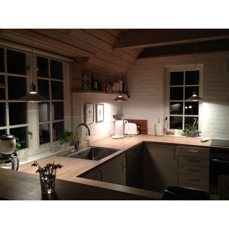 Luminaire suspendu Barmedan, Blanc / noir