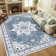 Machine Washable Non-Slip Blue Oriental Area Rug