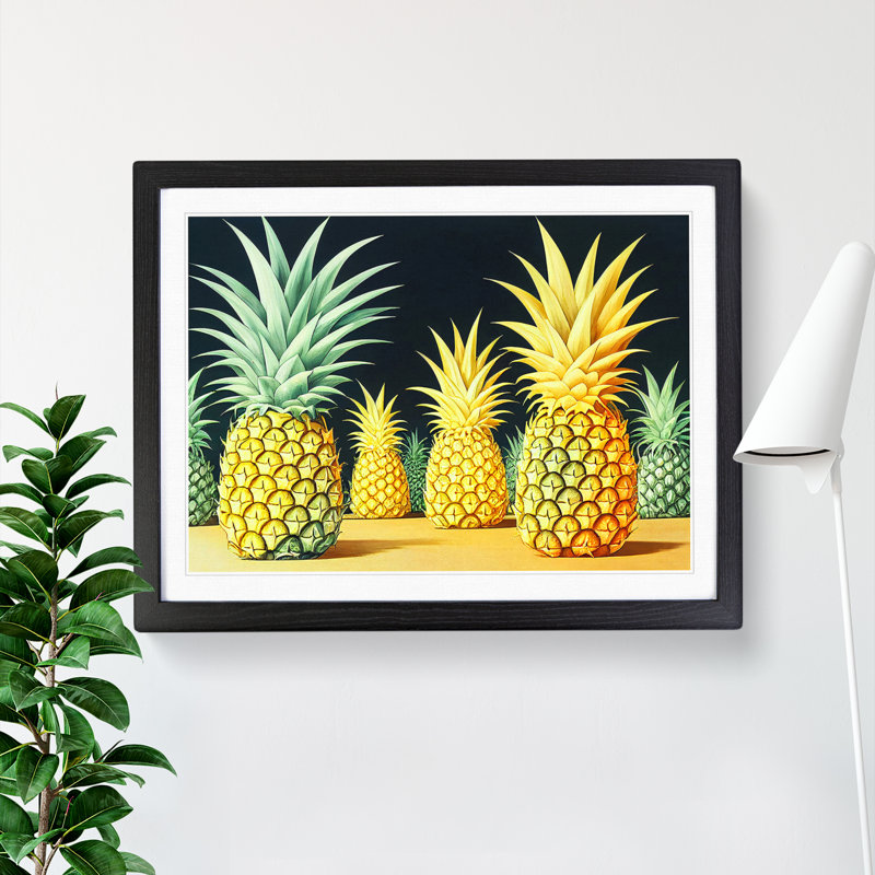 Selection of Pineapples - Framed Print, Black, 46cm H x 64cm W x 2cm D