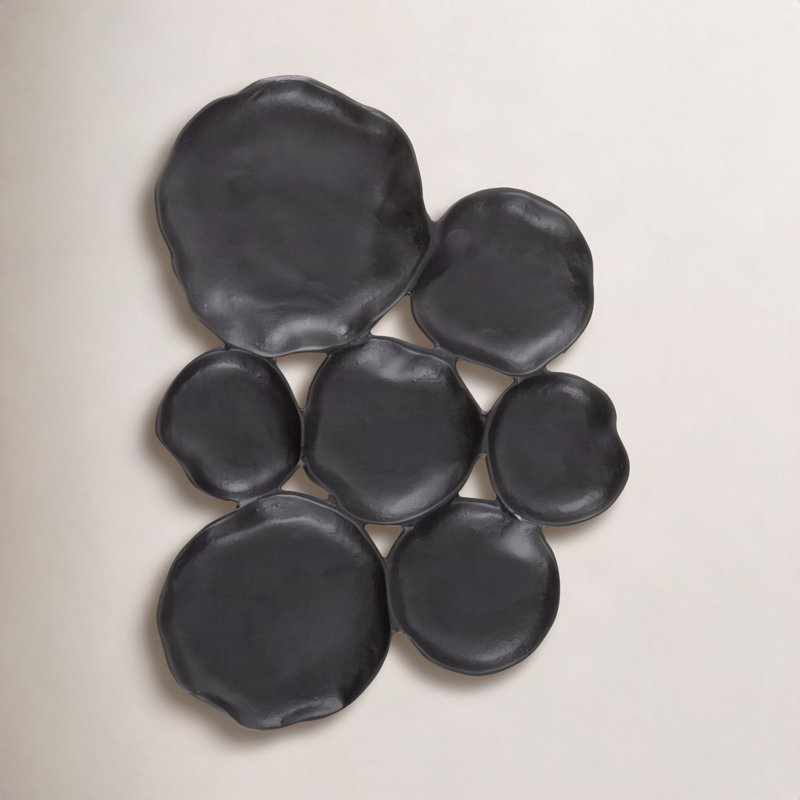 Row Abstract Wall Sculpture, Black