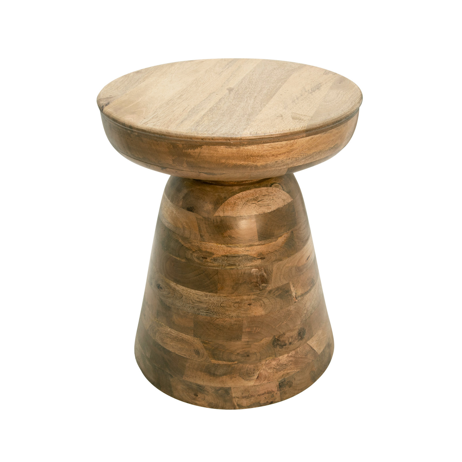 Vanola Drum Wooden Accent Table, Wooden Brown