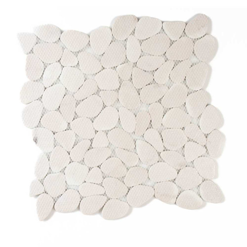 Huron Glass Pebbles Mosaic Tile, Silverado