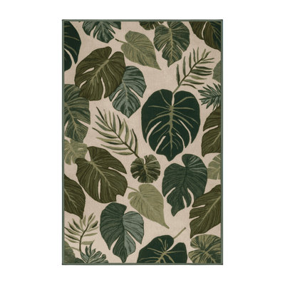 Tapis vert botanique lavable à la machine