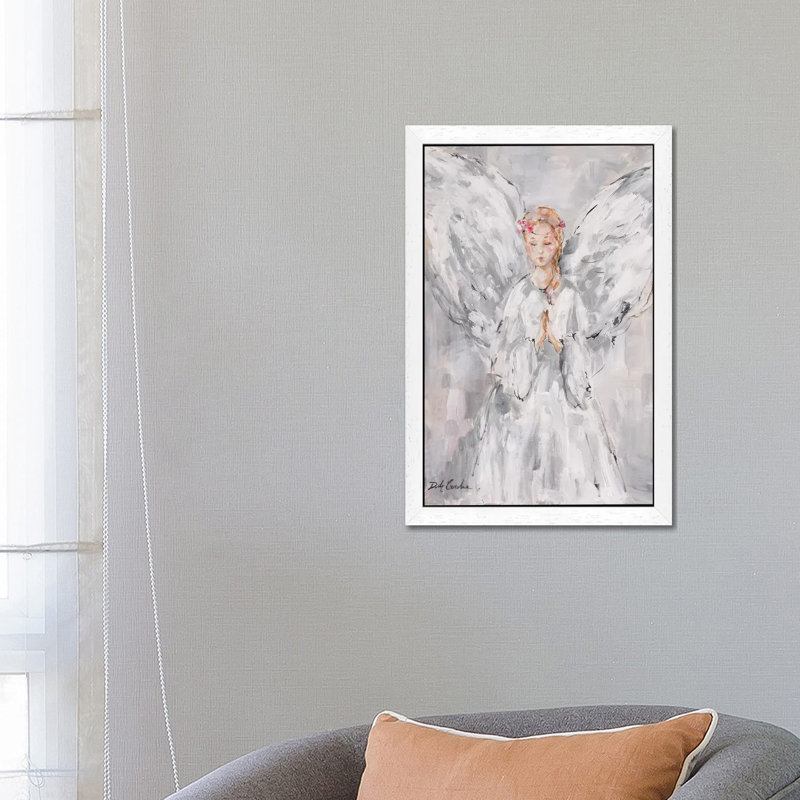 Heavenly by Debi Coules - Floater Frame Painting on Canvas, White, 66.04 cm H x 45.72 cm W