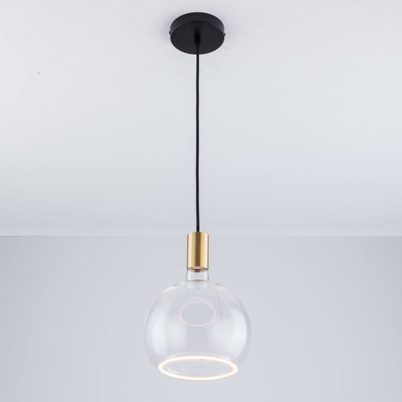 Akers 1 - Light Single Pendant, Black/Gold