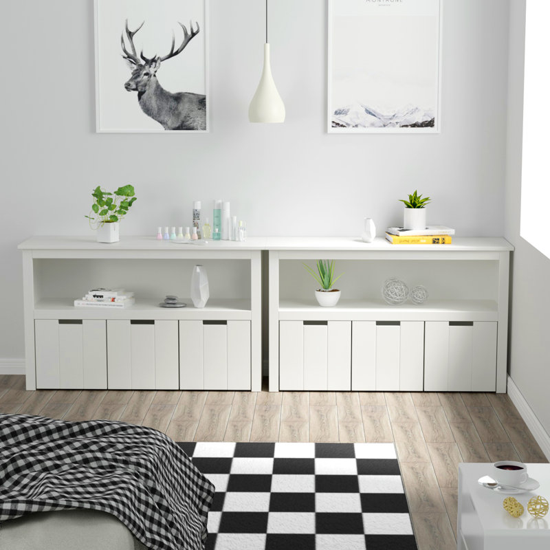Bayze White Bookcase with Removable Drawers | Wayfair